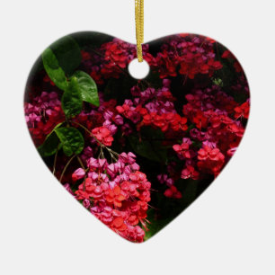 Pagodenblumen Farbige rote und rosa Töne Keramikornament