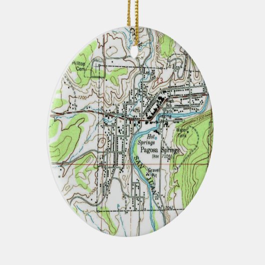 Pagosa Springs CO Map Keramik Ornament (Rechts)