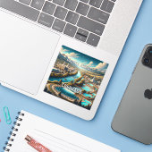 Pagosa Springs Colorado 3 Inch Vinyl Sticker (Laptop mit iPhone)