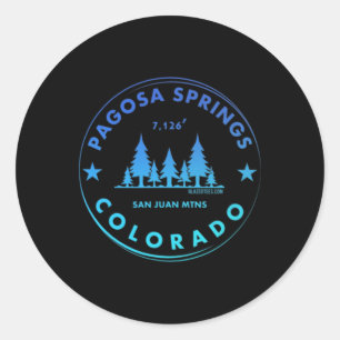 Pagosa Springs Colorado Bergstadt - Blauer Himmel Runder Aufkleber