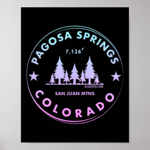 Pagosa Springs Colorado Bergstadt - Retro Mtn Poster