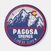 Pagosa Springs Colorado Retro Sunset Mountain Magnet (Vorne)