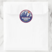 Pagosa Springs Colorado Retro Sunset Mountain Runder Aufkleber (Tasche)