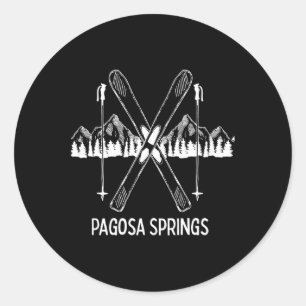 Pagosa Springs Colorado Rocky Mountains Skipass Runder Aufkleber