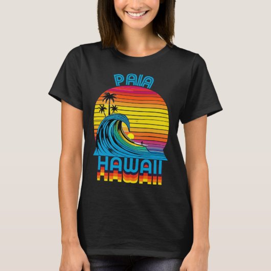 Paia Maui Retro Throwback Surf & Beach Souvenir T-Shirt (Vorderseite)