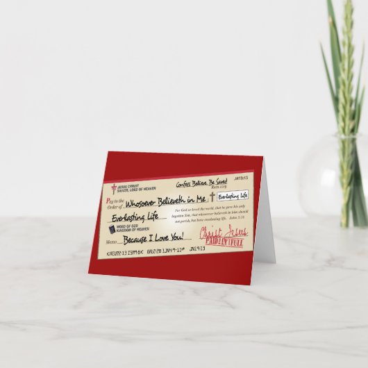 Paid in Full Saved by Jesus Check Karte (Vorderseite)