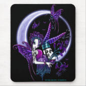 Paige dunkle Regenbogen-Blumen-Mond-Fee Mousepad (Vorne)