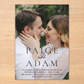 Paige Foto Moderne Hochzeit Acryleinladungen (Vorderseite)