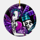 "Paige" gotische Tätowierungs-feenhafte Keramik Ornament (Hinten)