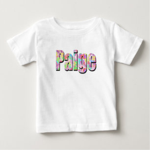 "Paige" Name aus farbenfrohen Schmetterlingen gema Baby T-shirt