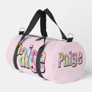 "Paige" Name aus farbenfrohen Schmetterlingen gema Duffle Bag