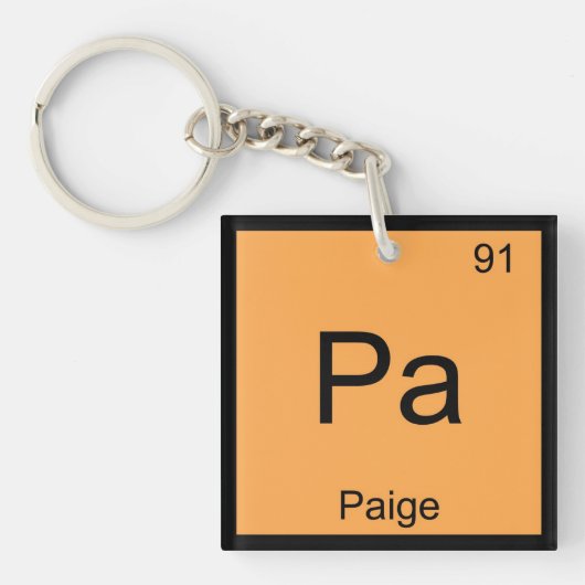Paige Name Chemistry Element Periodische Tabelle Schlüsselanhänger (Vorderseite)
