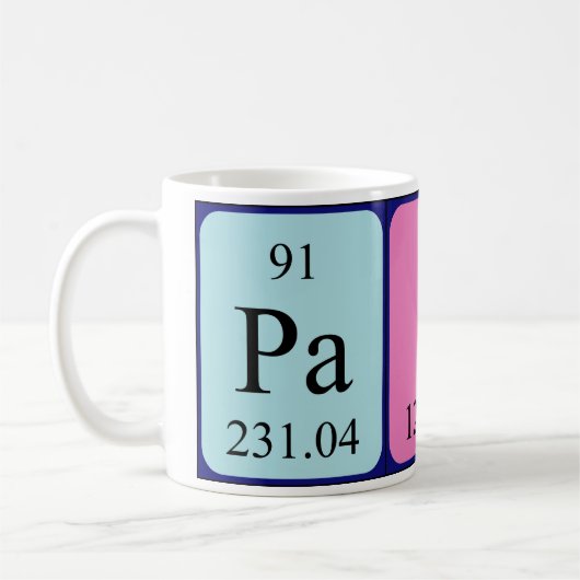 Paige Namen-Tasse periodischer Tabelle Kaffeetasse (Links)