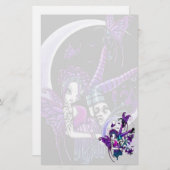 "Paige" Regenbogen-Schmetterlings-Mond-feenhafte Briefpapier (Vorne/Hinten)