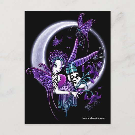 Paige Tattoo Moon Blume Fairy Postcard Postkarte (Vorderseite)