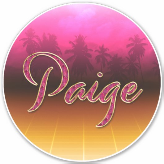 Paige Vorname Name golden pink Aufkleber Sticker (Vorderseite)