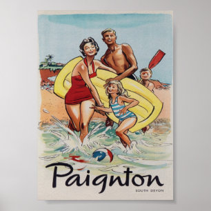 Paignton United Kingdom Vintage Travel Poster
