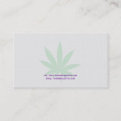 Pail Green Medical Leaf Business Card Visitenkarte (Rückseite)