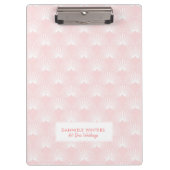 Pail-Pink & White Art-Deko Muster Klemmbrett (Vorderseite)