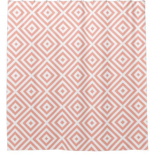 Pail Pink & White Geometric Modern Pattern Duschvorhang (Vorderseite)