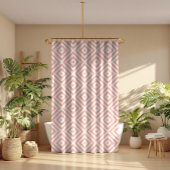Pail Pink & White Geometric Modern Pattern Duschvorhang
