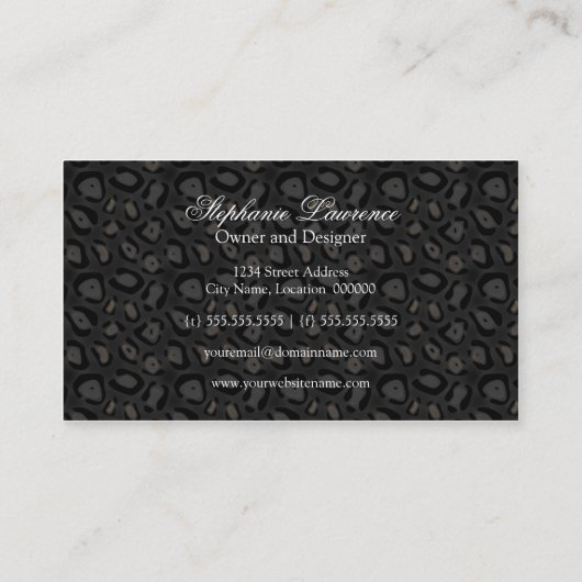 Paillette-Blickzebra-Leopard-Druck Visitenkarte (Rückseite)