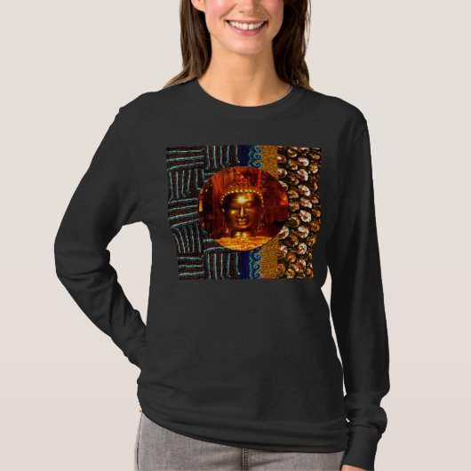 Paillette träumen lange Hülse Buddhas T-Shirt (Vorderseite)