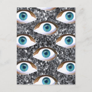 Pailletten Augen Postkarte