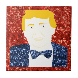 Pailletten Donald Trump Fliese
