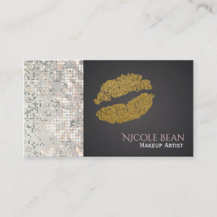 Pailletten & falsches Gold glänzende Lippen Chic V Visitenkarte