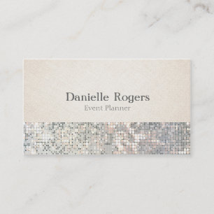 Pailletten Glitter Glam Glitzer Leinen Visitenkart Visitenkarte