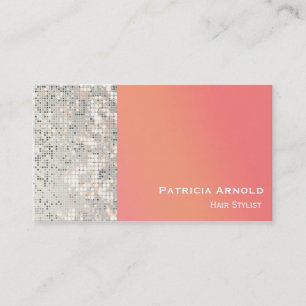 Pailletten Glitter Glamour Sonnenuntergang Orange  Visitenkarte