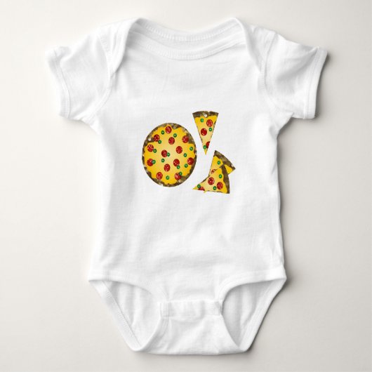 Pailletten Pizza Baby Strampler (Vorderseite)