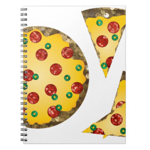 Pailletten Pizza Notizblock