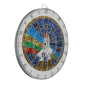 Pailletten Raumschiff Dartscheibe (Vorderseite Links)
