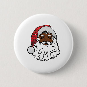 Pailletten schwarzer Weihnachtsmann Button
