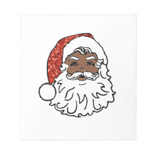 Pailletten schwarzer Weihnachtsmann Notizblock