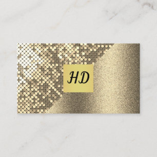 Pailletten und Glitter / Gold Lux Visitenkarte
