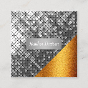 Pailletten und Glitter Quadratische Visitenkarte