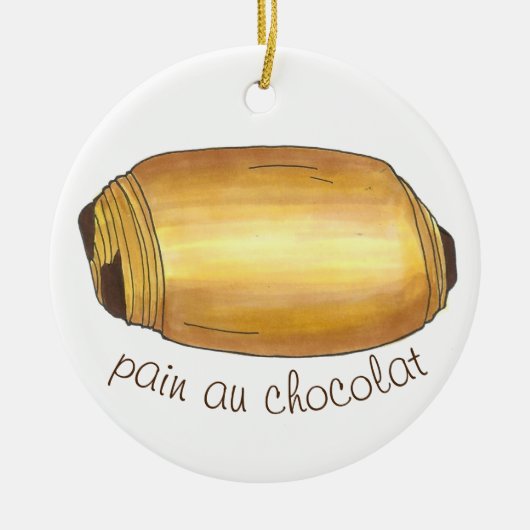 Pain Au Chocolat Croissant Koch Bäckerei Keramik Ornament (Vorne)