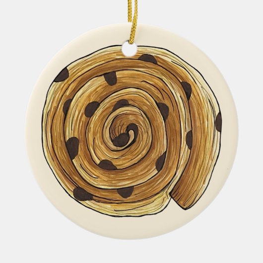 Pain Aux Raisins French Patisserie Bäckerei Food Keramik Ornament (Vorne)