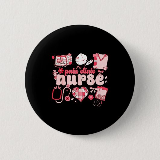 Pain Clinic Nurse Valentine's Day Pain Management Button (Vorderseite)