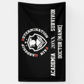 Pain, Hardship, Determination – Funny PhD Quote Banner (Vertikal)