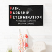 Pain, Hardship, Determination – Funny PhD Quote Banner (Insitu)