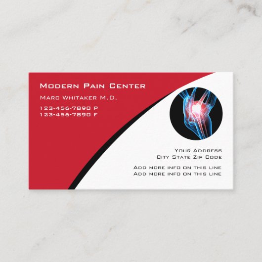Pain Management Medical Business Cards Visitenkarte (Vorderseite)