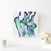 Pain Remover 1 Purple Green Abstract Wall Clock Quadratische Wanduhr (Zuhause)