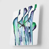 Pain Remover 1 Purple Green Abstract Wall Clock Quadratische Wanduhr (Winkel)