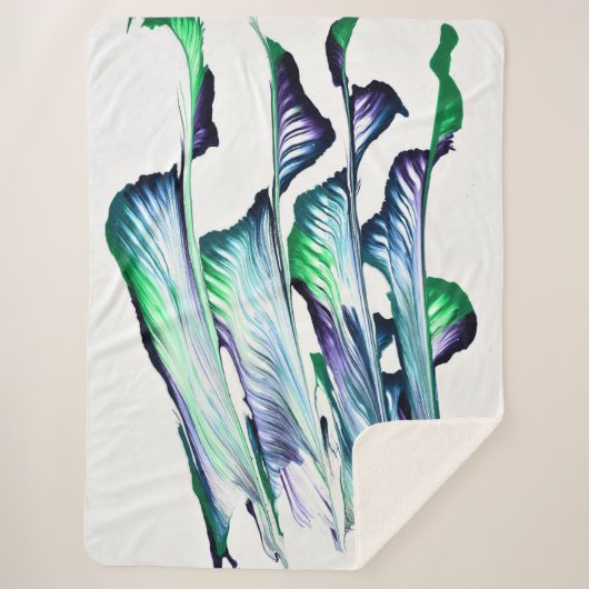 Pain Remover 1 Purple Green Flower Blanket Sherpadecke (Vorderseite)