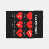 Pain Scale Chart Design For Funny Valentines Day Fleecedecke (Vorderseite (Horizontal))