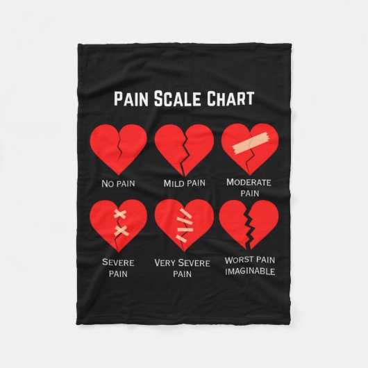 Pain Scale Chart Design For Funny Valentines Day Fleecedecke (Vorderseite)